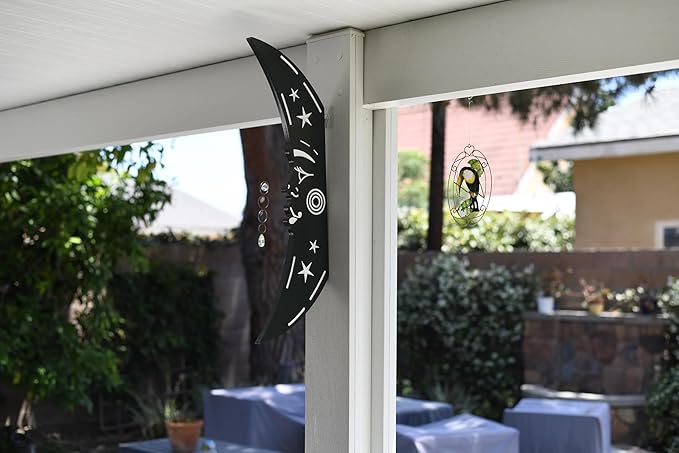 Craft and Plank 3D Floating Crescent Moon Wall Art for Aesthetic Home Decor with Modern Design | Handcrafted Wooden Sculpture | Black