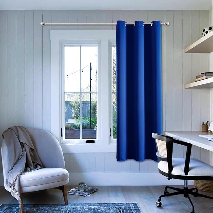 ChrisDowa Grommet Blackout Curtains for Bedroom - Thermal Insulated Room Darkening Curtains for Living Room (1 Panel Set, Royal Blue, 42W x 63L)