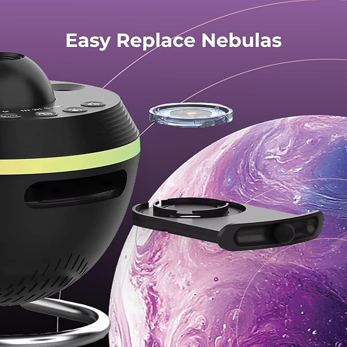 4K Home Planetarium Galaxy Projector for Bedroom - LED Sky Galaxy Night Light Star Planet for Kids - Meteor Effect Ceiling Lights Projector with One Replaceable Moon Nebula - Gift for Kids