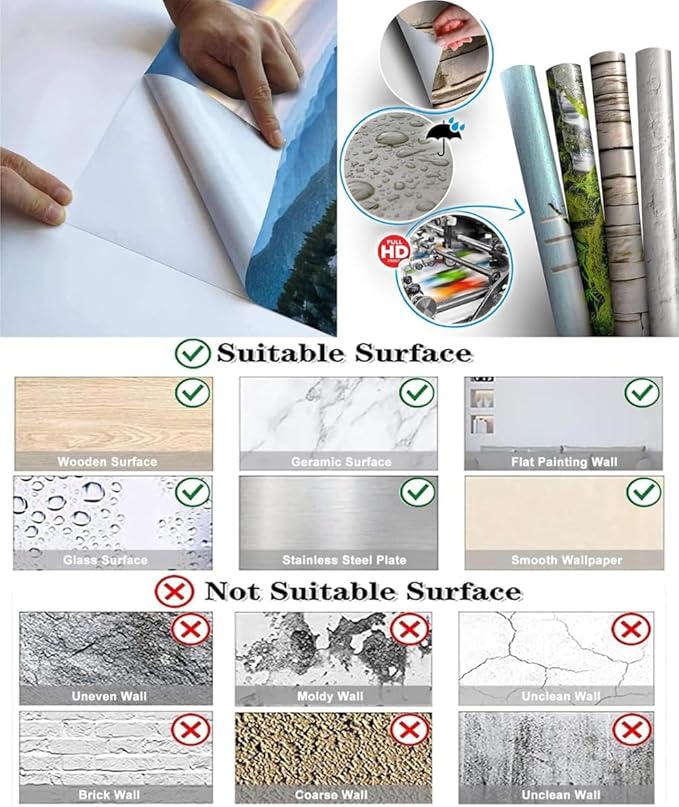 Cave Scenery Large Wall Stickers Mural, Sky Ocean Removable Wallpaper 3D Murals for Children's Room Dining Bedroom Living Wall Decoration,Peel and Stick,157.5" W x110.3 H