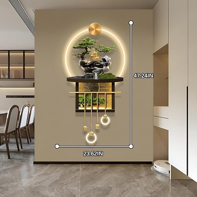 3D LED Wall Art Decor Creative Landscape Sculpture with LED Lights Modern Home Decorative Wall Lamp Large Decorative Painting for Home Entrance Hallway Bedroom(Stylle C,23.62x53.54in)