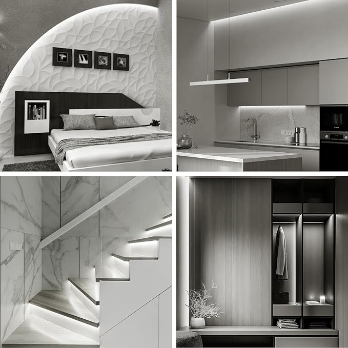 COB LED Strip Lights 50ft,6000K DC 24V Dimmable White Flexible LED Rope Lights for Bedroom,with Remote and app Control LED Lights Strip for Living Room, Shelf, Cabinet