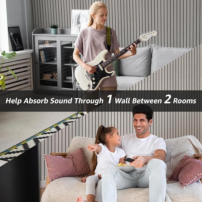 Art3dwallpanels 10 Pack Acoustic Panels, 48" X 12" X 0.35" Soundproof Wall Panels, Self Adhesive High Density Sound Absorbing Acoustic Treatment for Recording Studio, Office, Light Camel