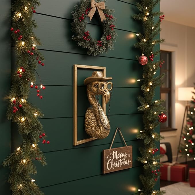 Bird Wall Art Decoration Sculpture(Flamingo,Gift Metal Frame)- Exquisite Wall Hanging Sculptures for Living Room, Bedroom, Office - Handmade Home Art Decor & Unique Housewarming Gift