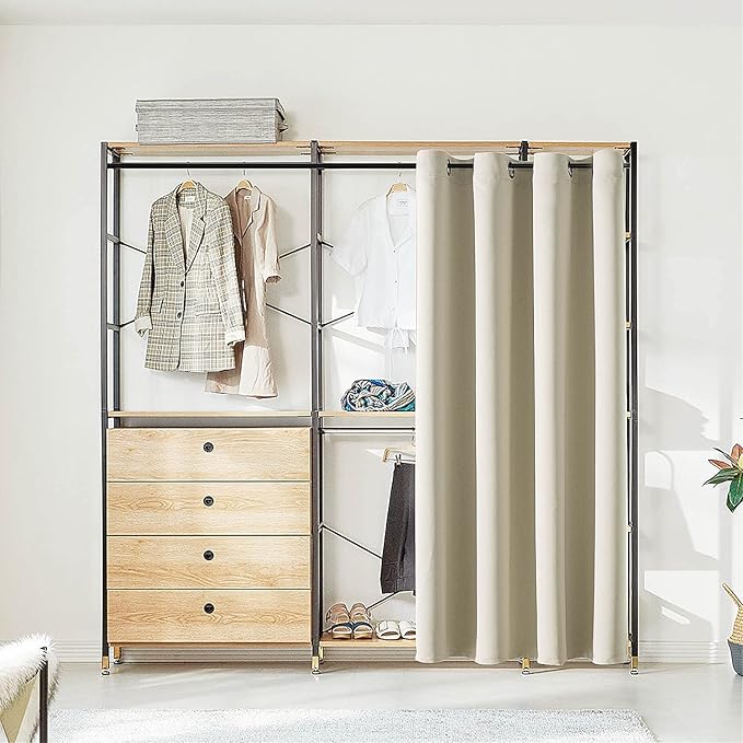 ChrisDowa Blackout Door Curtains for Doorway Privacy, Grommet Closet Curtains for Bedroom Closet Door, Thermal Insulated Temporary Doorway Cover Room Divider Drapes (1 Panel, Beige, 34 x 80 Inch)