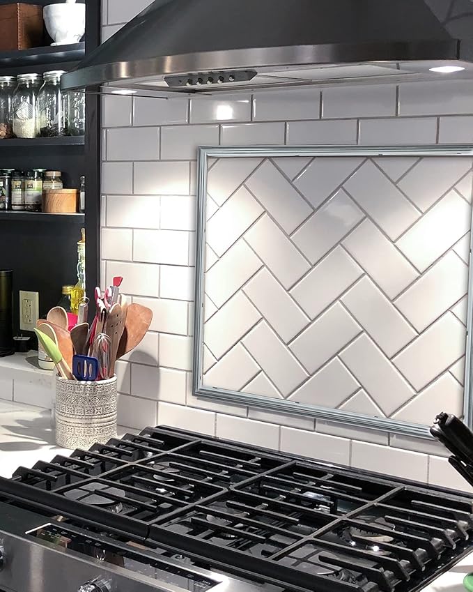 Art3d 10 Ft Peel and Stick Trim for Backsplash Tile Edge, Self-Adhesive Liner for Corner Decor in Stainless Steel