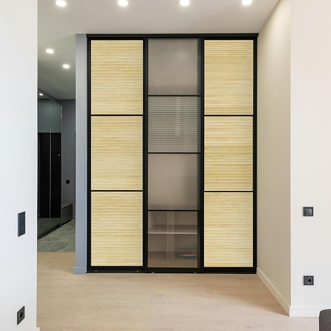 Art3d Natural Bamboo Wall Panel for Interior Wall Decor, Renewable Pole Wrap Wainscoting Paneling for Wall Ceiling Furniture Cabinet Office, 48 x 96 Inch, 2-Pack - Raw