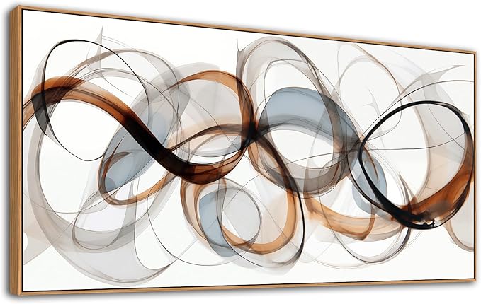 Large Wall Art - Framed Canvas Wall Art for Living Room, Bedroom, Office - Textured Brown Modern Abstract Artwork- Minimalist Home and dining room Decor 20×40IN Wood Frame Dedroom decorations