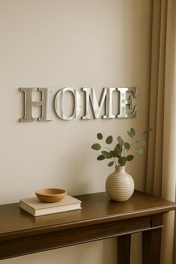 BugyBagy Acrylic Wall Mirror Collection – Silver Plexiglass Decorative Mirrors – Modern Peel-and-Stick Shatter-Resistant Wall Décor for Nursery, Bedroom & Living Room (1, Home)