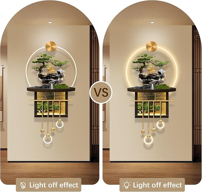 3D LED Wall Art Decor Creative Landscape Sculpture with LED Lights Modern Home Decorative Wall Lamp Large Decorative Painting for Home Entrance Hallway Bedroom(Stylle C,23.62x53.54in)