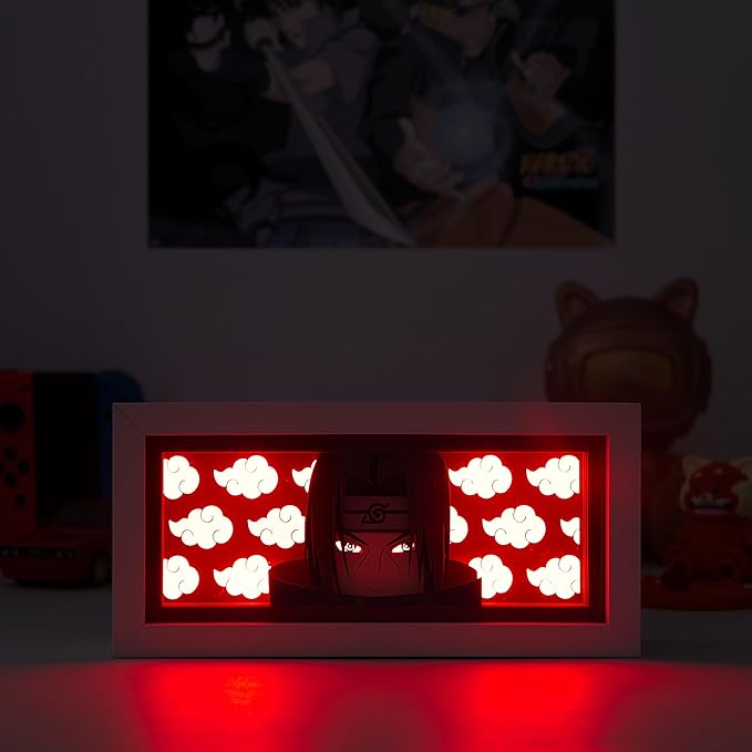 Anime LED Light Box, Manga Shadow Box Frame, Paper Cut, Table Lamp for Anime Enthusiasts, RGB Multi Color, Night Light for Room Decor, Unique Anime Desk Decor (Nurato)