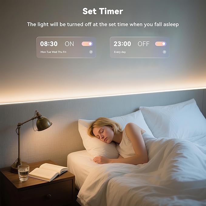 MIWISE COB LED Strip Light,RGB Smart IC COB LED Strip Lights Music Sync Bluetooth with APP Control,Addressable Color Chasing DIY 16M Colors,LED Tape Lighting for Bedroom Home Party Decor,9.84ft