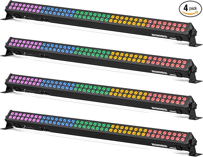 LED Stage Wash Light Bar, 80X2W RGB LED Wall Washer Light, DJ Stage Lights Bar with DMX/Auto/Sound Control Uplights for Events Wedding Disco Party Outdoor Indoor - 4Packs