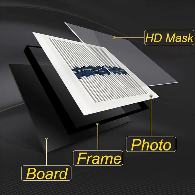 ARTFEB Navy Blue Wall Art, Abstract Blue and White Painting Wall Art for Living Room Decor,Black Framed Wall Decor for Bedroom Bathroom Home Office, 24x32 inch,3 Piece