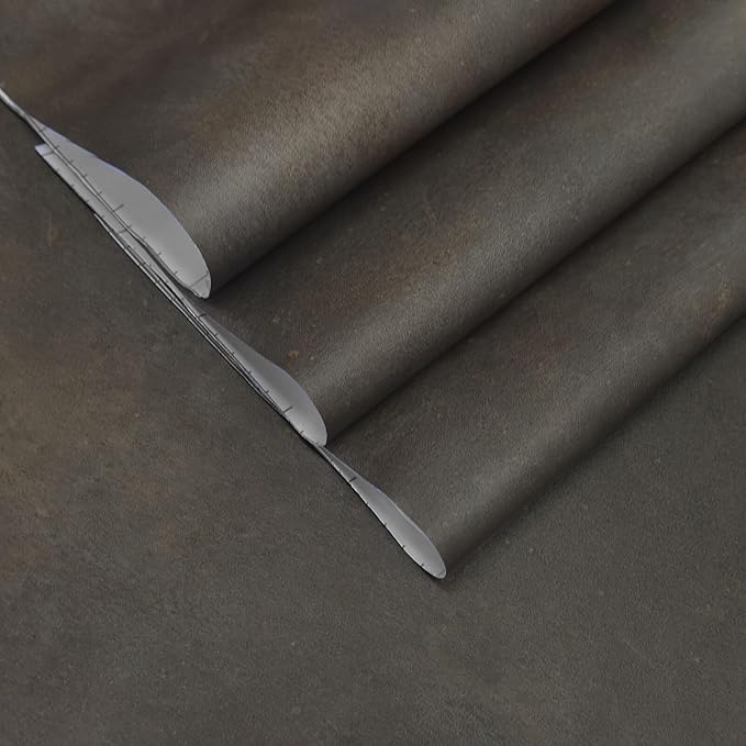 JSEVEM Tan Rusty Concrete Wallpaper Peel and Stick Thick Waterproof Metallic Brown Tan Gray Concrete Contact Paper Vinyl Adhesive Sticker for Bedroom Bathroom Gym Walls 16"×197"