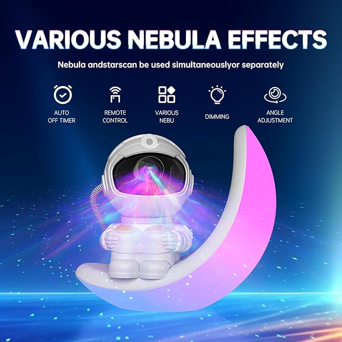 Moon lamp Star Projector Galaxy Night Light,Astronaut Starry Nebula Ceiling LED Lamp with Timer and Remote, Gift for Kids Adults for Bedroom, Christmas, Birthdays