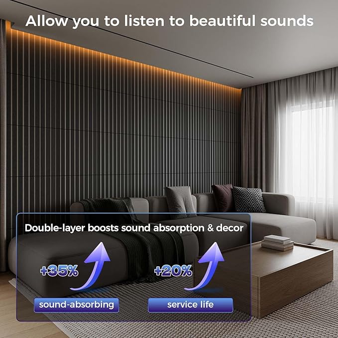 8 Pack 2-Layer Large Soundproof Wall Panels, 15.7 x 15.7 x 0.43 in Sound Proof Foam Panels for Walls, 0.9lb/ft³ High Density, 3D Acoustic Panels,Artistic Noise Dampening Panels Black&White