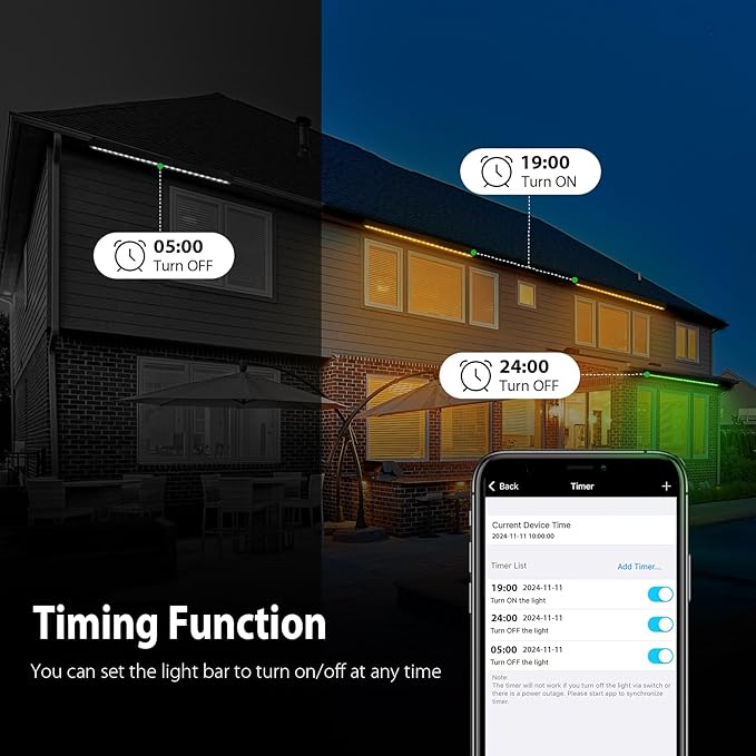 Linkable Smart LED Wall Washer Light, 120V RGBCW Color Changing LED Light Bars with Group and Individual Control, Timing, 168W (24x7W) Dimmable for Outdoor & Indoor Lighting Projects, ETL Listed