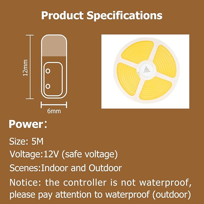 Neon Rope Lights, 16.4ft Rope Lights with Dimmable Remote and Adapter, Waterproof Flexible Smart Led Strip Lights for Bedroom, Super Bright, DIY Neon Sign, Indoors Outdoors Wall Decor, Yellow