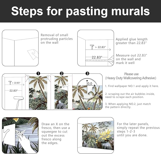 -Tropical Botanical Palm Leaf Fabric Wallpaper Living Room Bedroom Bathroom Rainforest Plant Jungle Large Wall Mural- 160"x108"（ not Peel and Stick）