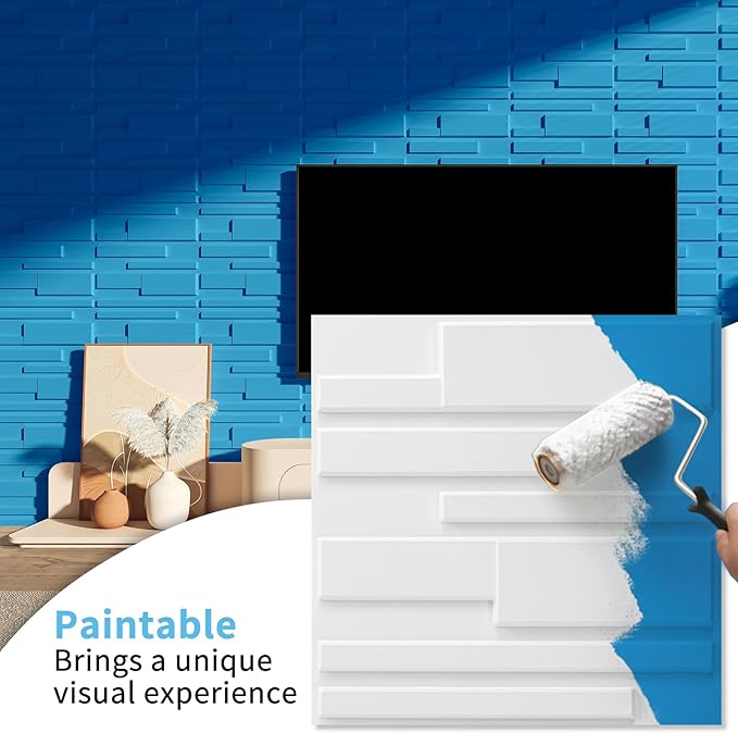 Art3d 20 Pack Decorative 3D Wall Panels, 19 Sq.Feet PVC Interior Wall Décor, 11.8"x11.8", White