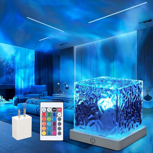 1 Pack Northern Lights Projector Night Light, 16 Colors Northern Lights Lamp Aurora Light Projector for Bedroom, Wave Night Light with Remote Control & Adapter, Room Decor