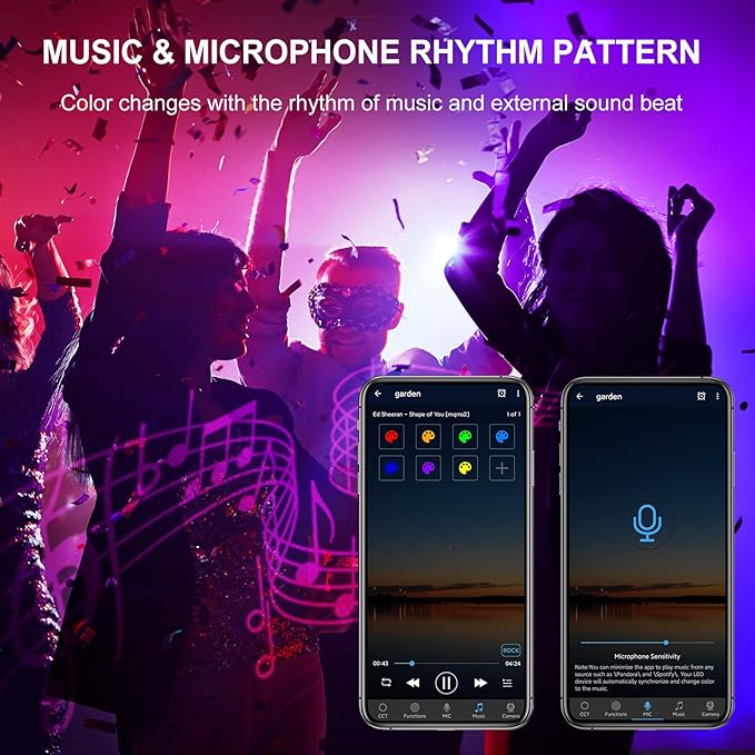 MEIKEE RGB Wall Washer Lights, 42W RGBCW Smart APP Waterproof LED Light Bar, Dimmable Flood Lights for Church Wedding Birthday Party Stage Lighting Christmas Decoration 2 Pack