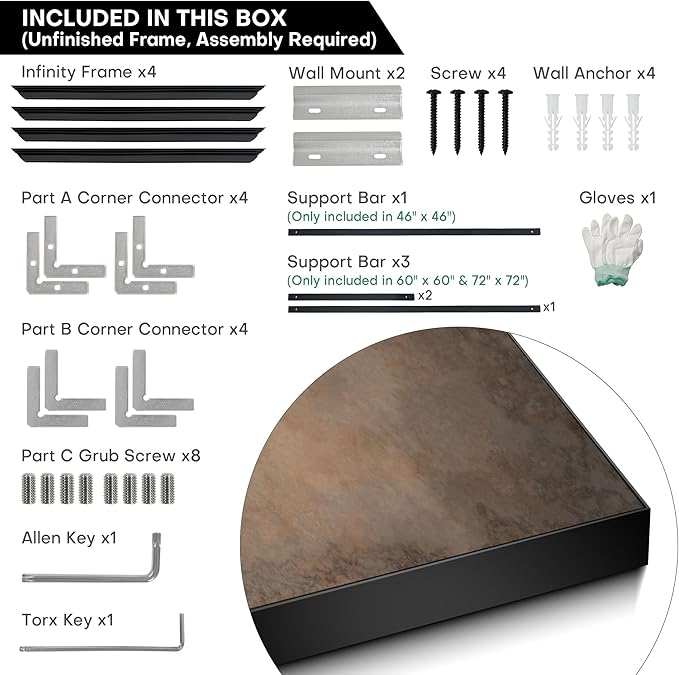 60"x60" XL Framed Wall Art - Abstract Brown and Gray Tones for Aesthetic (Frame Assembly Required)