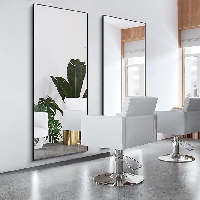 30x72inch Bathroom Mirror, Black Rectangle Mirror with Thin Frame, Large Rectangular Wall Mirrors for Bathroom, Living Roomm, Hair Salon, Big Farmehouse Mirror Hang Horizontal/Vertical