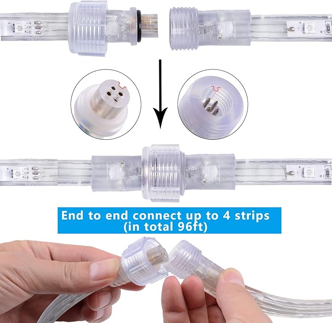 16.4 Feet Flat Flexible LED Rope Lights, Color Changing RGB Strip Light with Remote Control, 8 Colors Multiple Modes, Plug in Novelty Lighting, Connectable and Waterproof for Home Kitchen Outdoor Use…