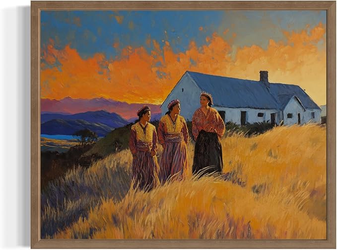 New Zealand Art Print Poster, Asia Oriental Countries Culture Wall Art Asian Paintings for Bedroom Bathroom Living Room Decor 97 (New Zealand, 11 x 14 inches, Wood Frame)