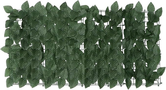 Angoily Artificial Green Leaf Garden Fence Decor with Mesh Backing Uv-Resistant Simulated Hedge Screen for Balcony and Outdoor Wall Weatherproof and Flexible Vine Privacy Panel Easy to