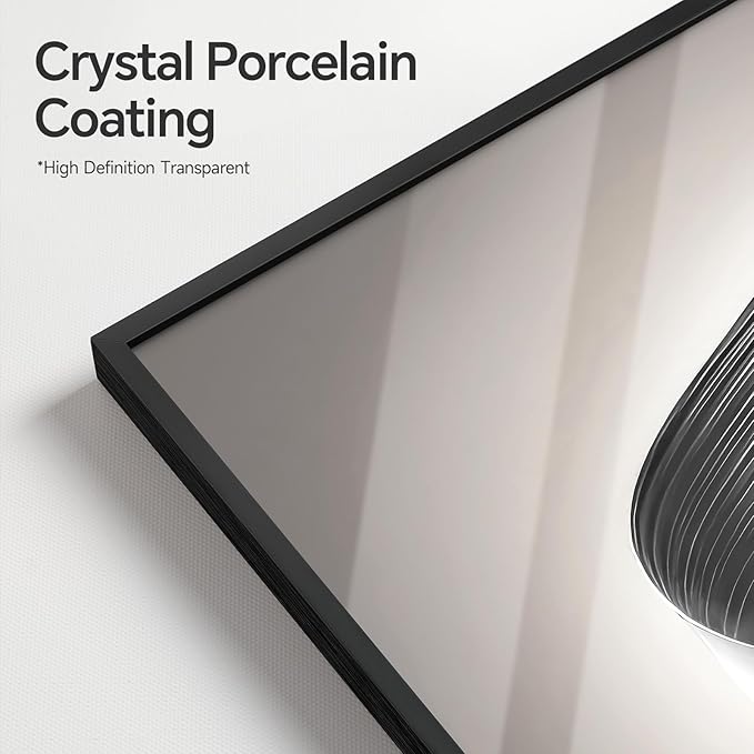 3 Piece Large Framed Modern Abstract Wall Art, Black and Gray Silver Bright Artworks Decor, Minimalist Geometric Line Deer Picture Prints for Living Room Entryway and Hallway 24x36 Inch