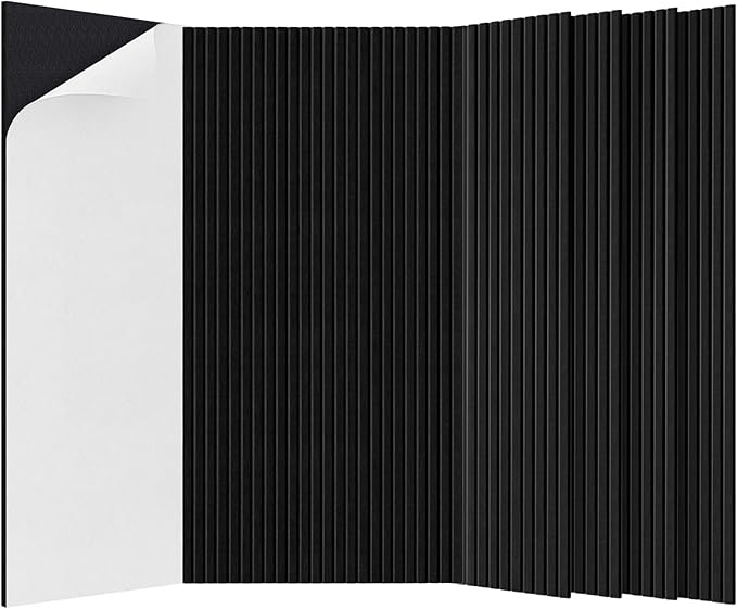5 Pack Acoustic Panels,47.2x23.6x0.4 inch Acoustic Wall Panels,Large Soundproof Panels,Self-Adhesive Sound Proof panels for Walls,Acoustic Treatment for Recording Studio&Office,Black