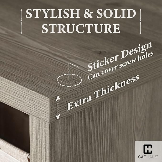 CAPHAUS Sturdy Room 13-Inch Cube Storage Organizer Shelf, with Extra Thick Exterior Edge, Open Storage Shelf Divider, Bookcase, 6-Cube / 8-Cube / 9-Cube, Colors Available in Rustic Grey Oak and White