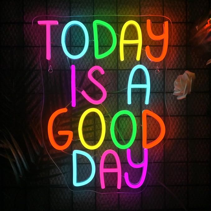 Looklight Today is a Good Day Neon Signs for Wall Decor LED Light Sign Decoration for Bar Cafe Shop Restaurant Hotel Bedroom Celebrate Party Best Gift for Family Lovers