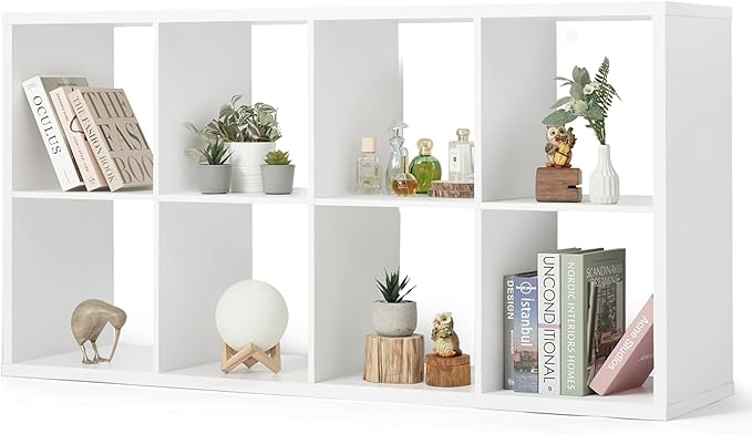 CAPHAUS Sturdy Room 13-Inch Cube Storage Organizer Shelf, with Extra Thick Exterior Edge, Open Storage Shelf Divider, Bookcase, 6-Cube / 8-Cube / 9-Cube, Colors Available in Rustic Grey Oak and White