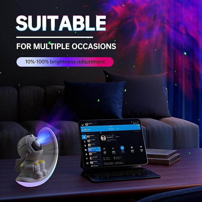 Moon lamp Star Projector Galaxy Night Light,Astronaut Starry Nebula Ceiling LED Lamp with Timer and Remote, Gift for Kids Adults for Bedroom, Christmas, Birthdays