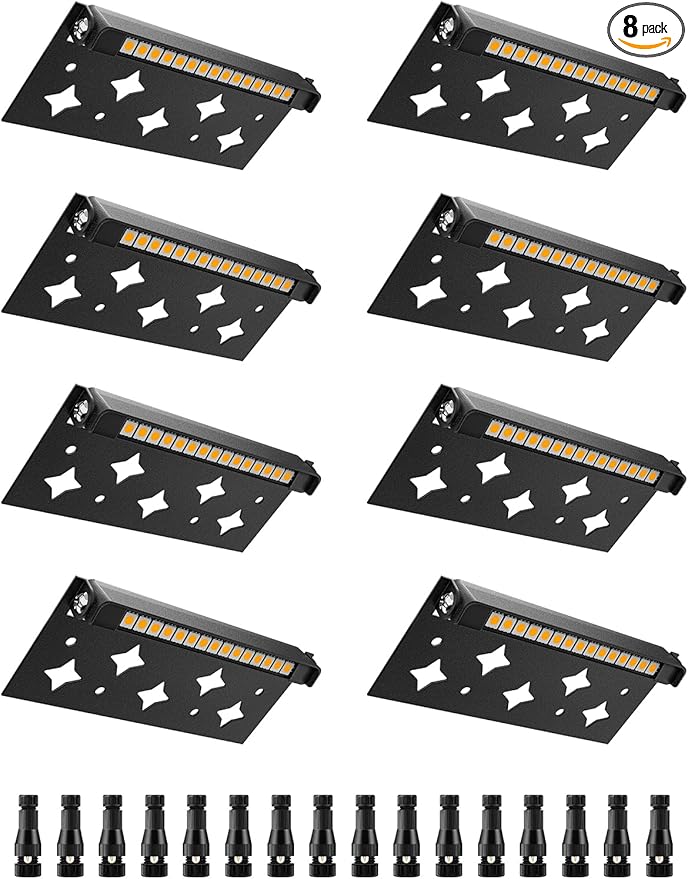 5W Retaining Wall Lights 7 inch LED Hardscape Lighting Low Voltage Landscape Paver Lights 12V 24V Step Lights Outdoor IP66 Waterproof 3000K Soft White Stair Deck Lighting (8 Pack+ Connectors