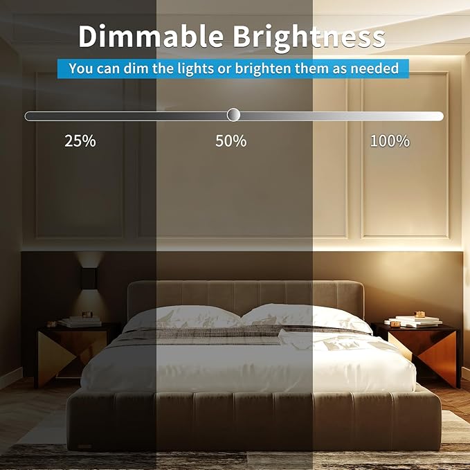 COB LED Strip Lights 50ft,3000K DC 24V Dimmable Warm White Flexible LED Rope Lights for Bedroom,with Remote and app Control LED Lights Strip for Living Room, Shelf, Cabinet