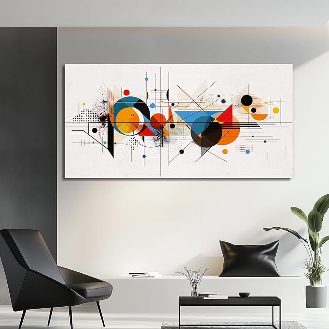 KELIYUAN Large Wall Decor For Living Room Canvas Wall Art For Bedroom Room Minimalism Abstract Geometric Color Line Pictures Wall Paintings Artwork Office Mural Modern Aesthetic Decoration 30"x60"