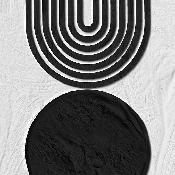 Large Framed Black and White Abstract Wall Art, Set of 3 Piece Boho Minimalist Canvas Paintings ArtWork for Walls, Modern Geometric Art Prints Pictures Wall Decor for Office Hallway - Total 30x60 Inch