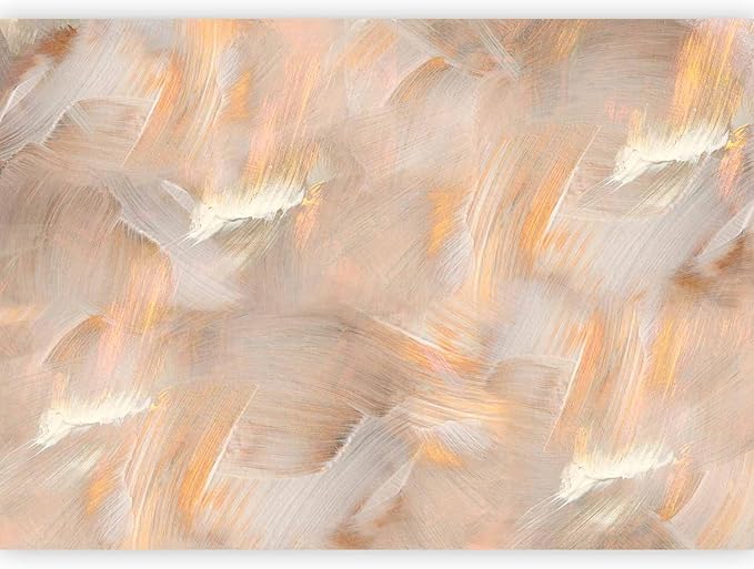 artgeist Wall Mural Abstract 96x69 in - Peel and Stick Self-Adhesive Wallpaper Removable Large Sticker Foil Wall Decor Print Design Mural Beige Yellow Like Painted f-C-10053-a-a