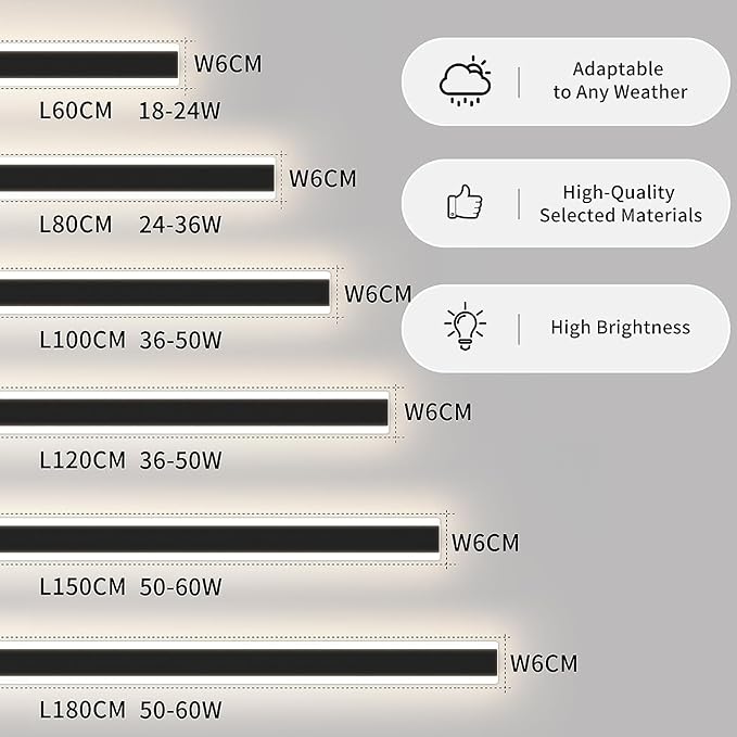 Mikeru Modern Wall Light, Dimmable Outdoor Sconce 39" Black Exterior Light with Remote Control, IP65 Waterproof, Anti-Rust Linear Long Porch Light