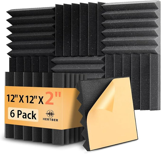6 Pack Sound Proof Foam Panels for Walls