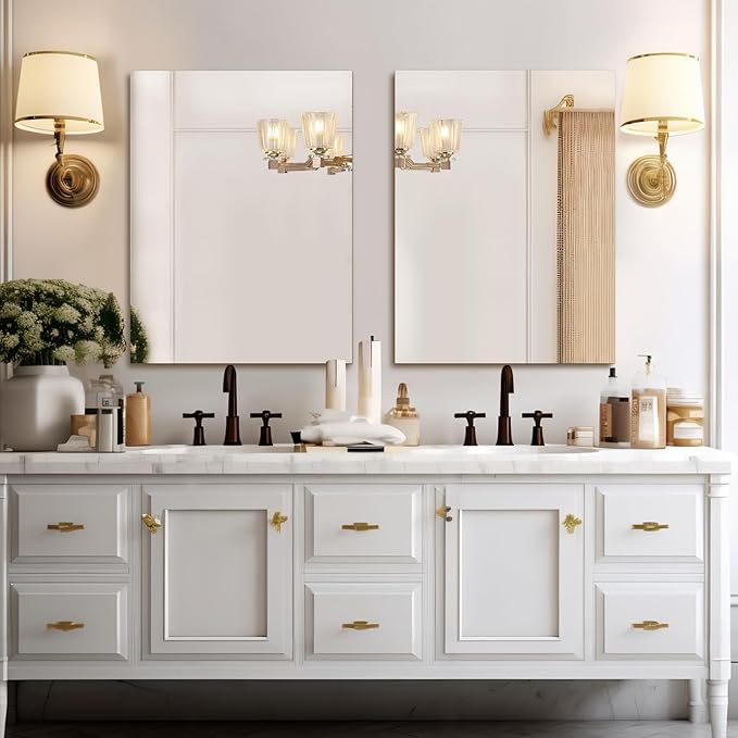 Mirrorons Frameless Mirror, Wall Mirror 24" x 32", Modern Rectangle Bathroom Mirrors for Wall with Polished Edge, Horizontally or Vertically. Upgraded Shatterproof, Entryways, Bathroom, Gym.