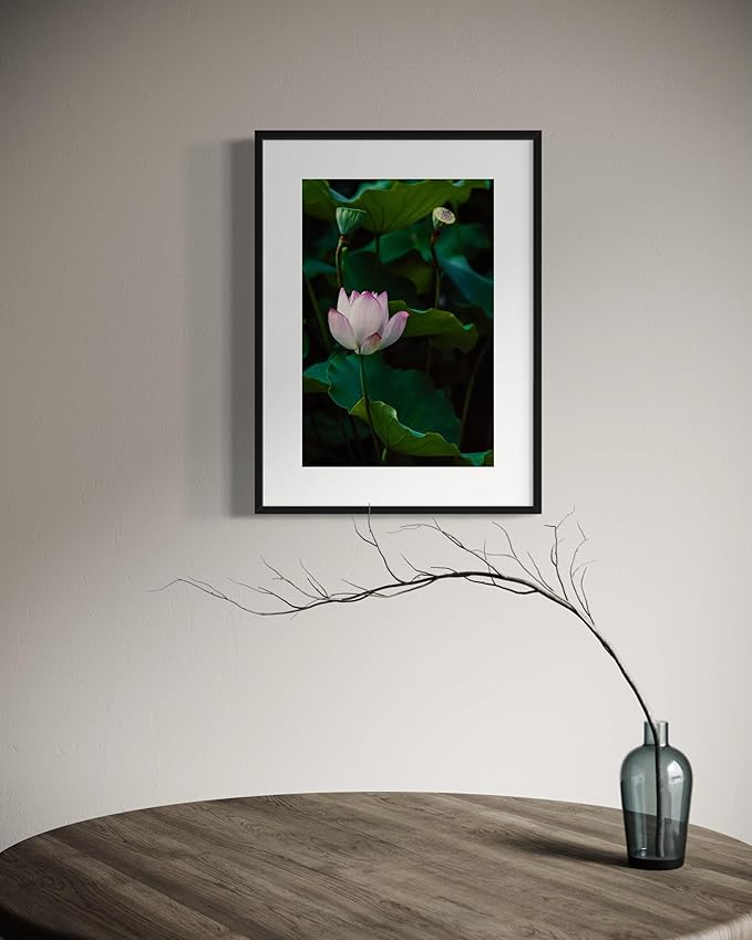 Oriental Beauty: Stunning Feng Shui Landscape Wall Art Vertical Prints for Home Decor in 3 Sizes (Serenity of a Pink Lotus, 12" x 18", Oriental Beauty)