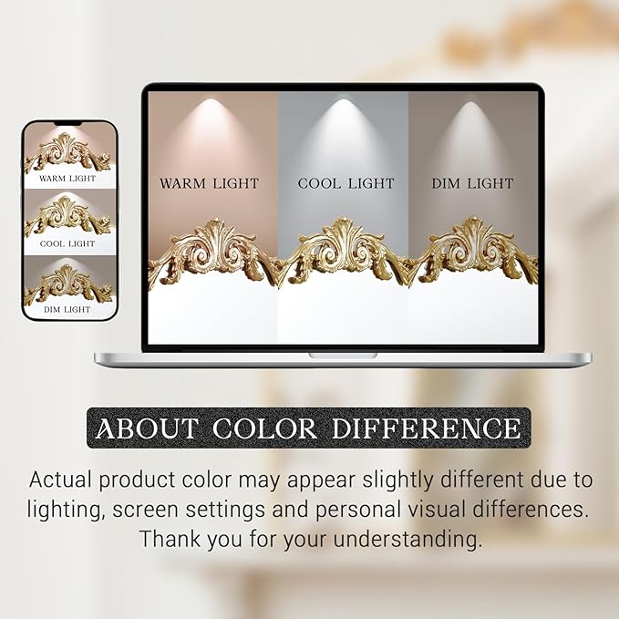 MISSDAY Vintage Retro Gold Baroque Mirror for Wall, 36"X30" Arched Antique Wall Mirror with Elegant Carving Top, Full Metal Frame Wall-Mounted Mirror for Bathroom, Living Room, Fireplace, Entryway