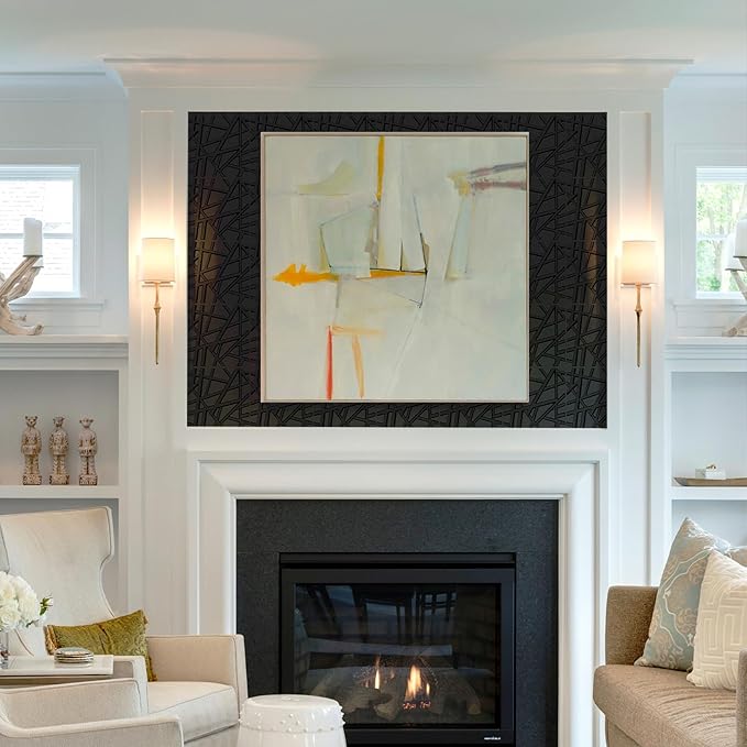 33 Pack 3D Wall Panels for Interior Wall Decor, 12''x12'' Black Accent Textured Wall Panels, Wall Covering Panles for Living Room, Gaming Room, TV Background, Cover 32 Sq.Ft