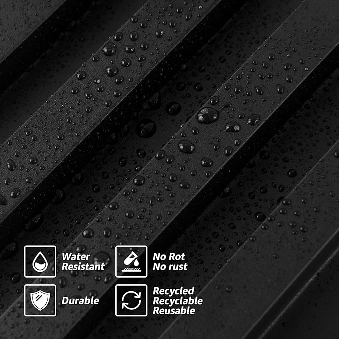 Art3d Slat Wall Panels, WPC Soundproof 3D Wall Paneling for Interior Wall Decor, TV Background, 8-Pack 96 x 6 in. Black